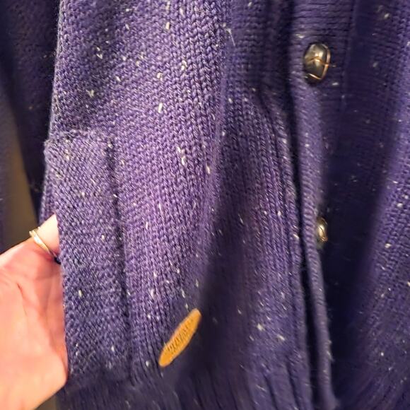 Buffalo David Bitton Mens Button Down Knit Grandpa Sweater Sz M Navy Blue Nordic - Picture 11 of 11